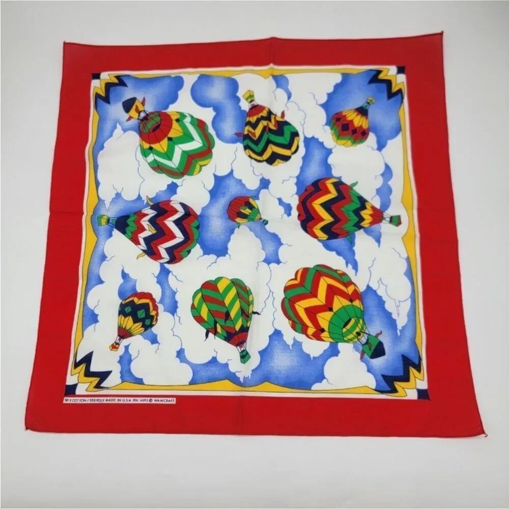 VTG WAMCRAFT MADE IN USA RN 14193 BANDANNA SCARF SIZE 22X22